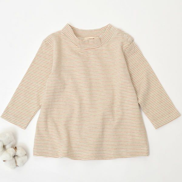 オーガニックコットン ベビー＆キッズ長袖ハイネックシャツ