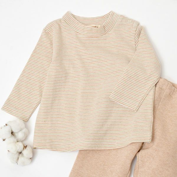 オーガニックコットン ベビー＆キッズ長袖ハイネックシャツ