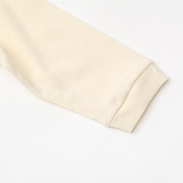 オーガニックコットン ベビー天竺肩ボタン付きTシャツ(長袖)