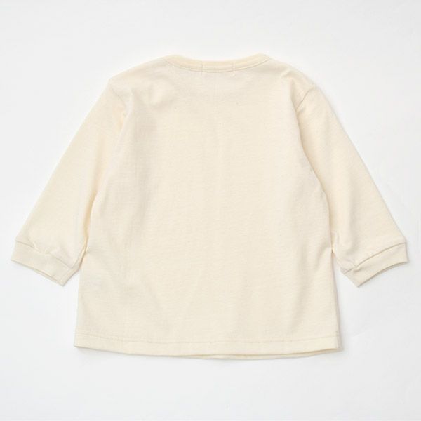 オーガニックコットン ベビー天竺肩ボタン付きTシャツ(長袖)