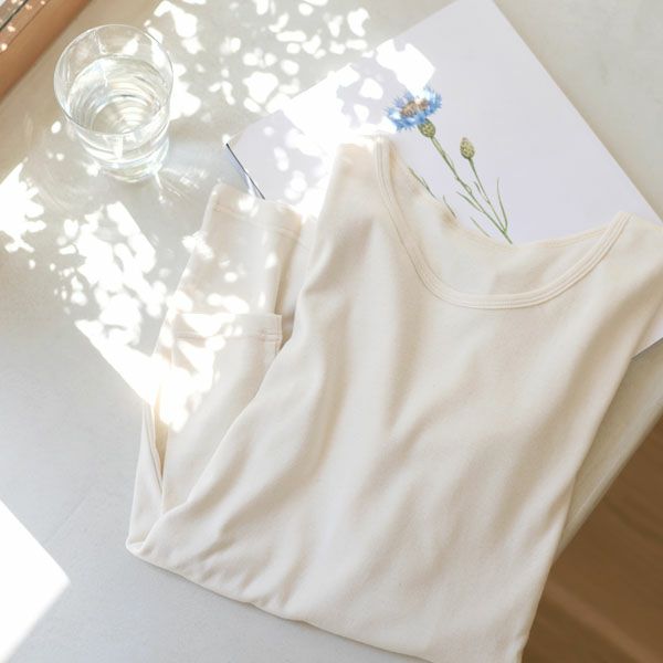 オーガニックコットン レディース ロングスリーブシャツ（薄手）