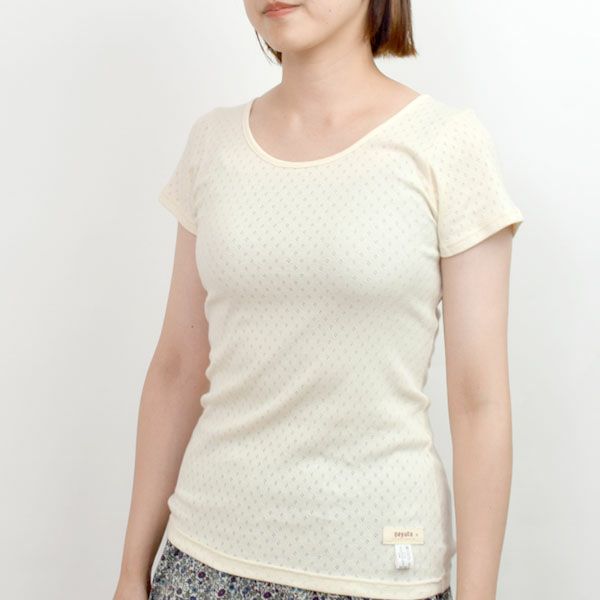 オーガニックコットン 半袖ラウンドネックシャツ