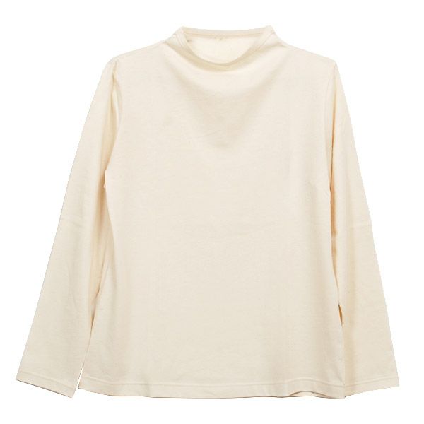 オーガニックコットン 長袖ボトルネックシャツ