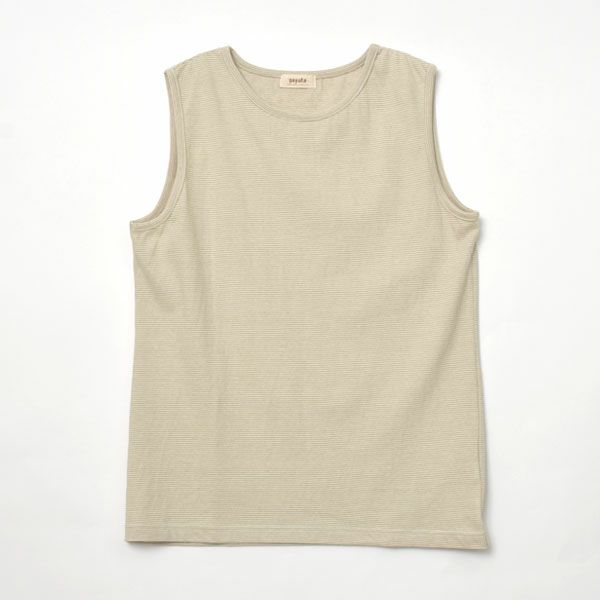 オーガニックコットン ボーダーノースリーブカットソー