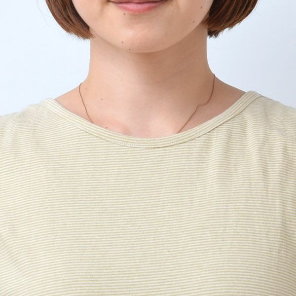 オーガニックコットン ボーダーノースリーブカットソー