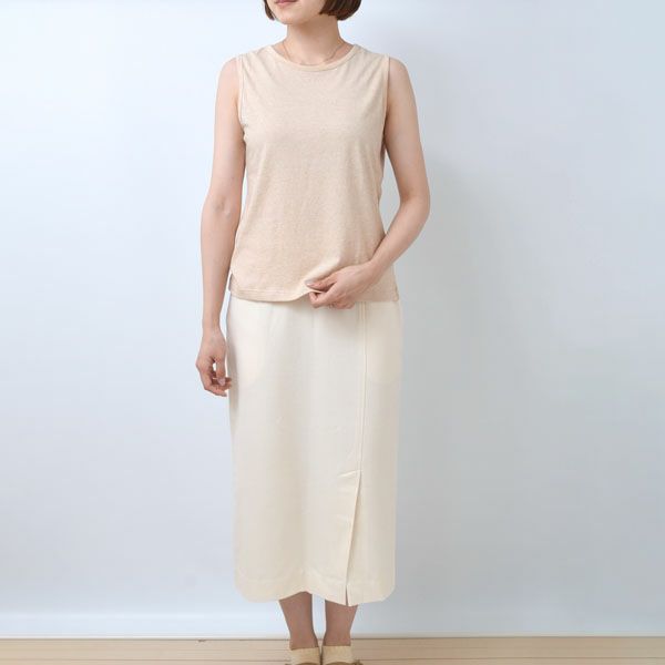 オーガニックコットン ボーダーノースリーブカットソー