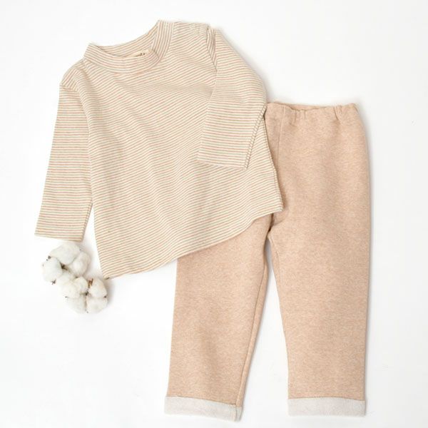 オーガニックコットン ベビー裏起毛パンツ