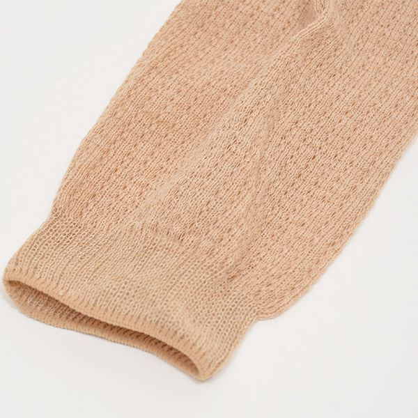 オーガニックコットン UVカット指なしレース編みドライビング手袋 ブラウン