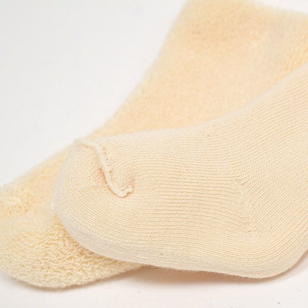 オーガニックコットン ベビーパイルソックス 生成 7-8cm