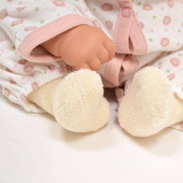 オーガニックコットン ベビーパイルソックス 生成 7-8cm