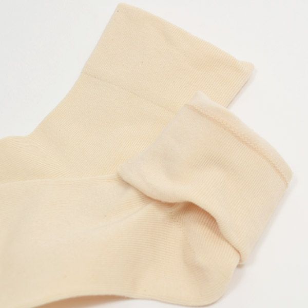 オーガニックコットン ゴムなしソックス 無地