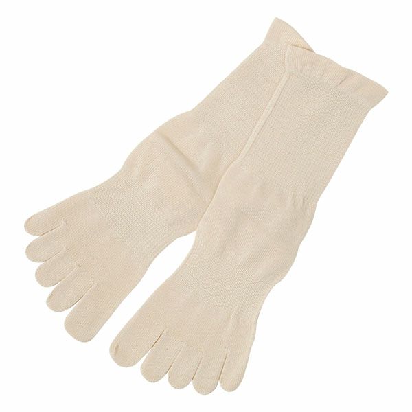 オーガニックコットン 裏糸なし5本指薄手ソックス