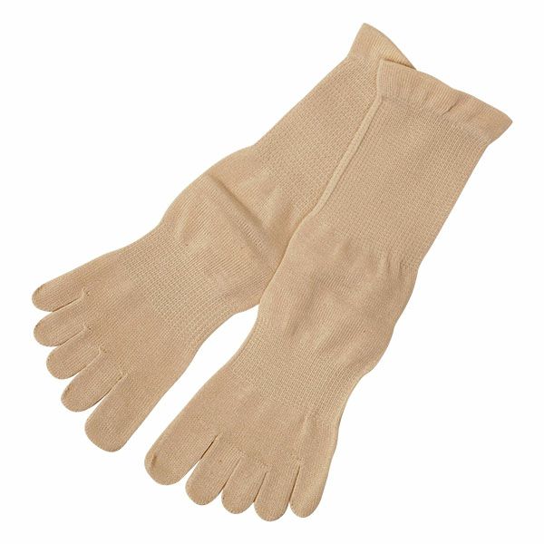 オーガニックコットン 裏糸なし5本指薄手ソックス