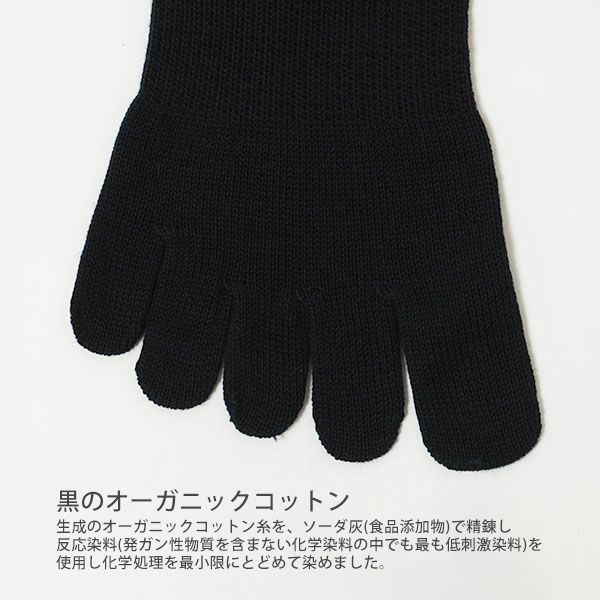 オーガニックコットン 裏糸なし5本指薄手ソックス