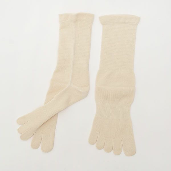 オーガニックコットン 裏糸なし5本指薄手ソックス