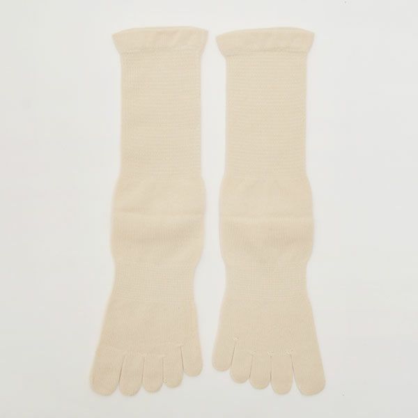 オーガニックコットン 裏糸なし5本指薄手ソックス