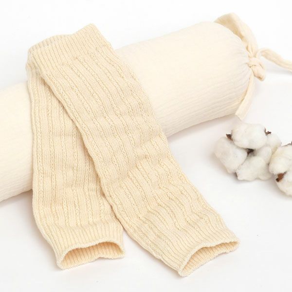 オーガニックコットン ベビーレッグウォーマー 生成 0-4歳