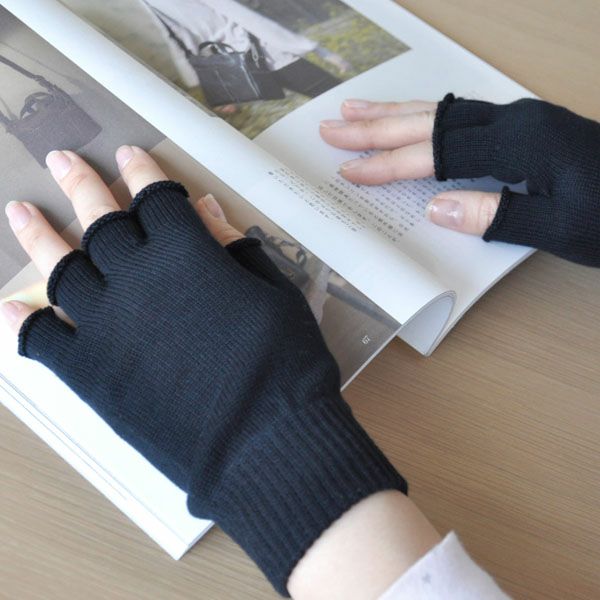 オーガニックコットン UVカット指なし短手袋