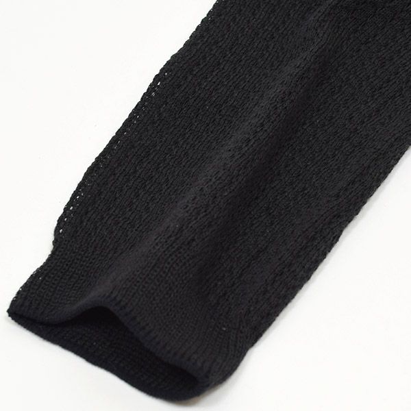 オーガニックコットン UVカット指なしレース編ドライビング手袋 黒