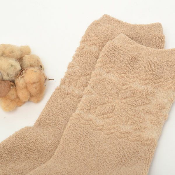 オーガニックコットン 雪柄パイルソックス(22-24cm)