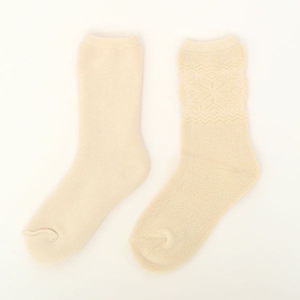 オーガニックコットン 雪柄パイルソックス(22-24cm)