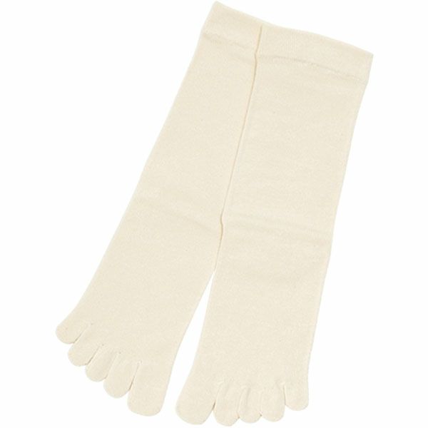 オーガニックコットン 5本指ゴムなし厚手ソックス