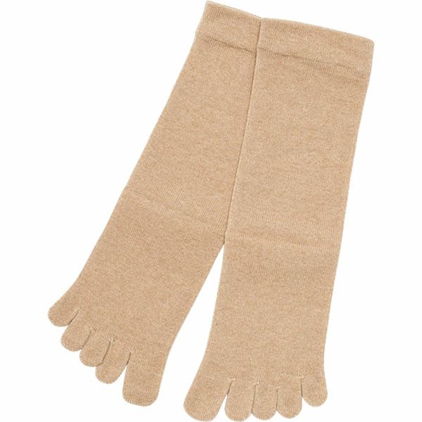 オーガニックコットン 5本指ゴムなし厚手ソックス