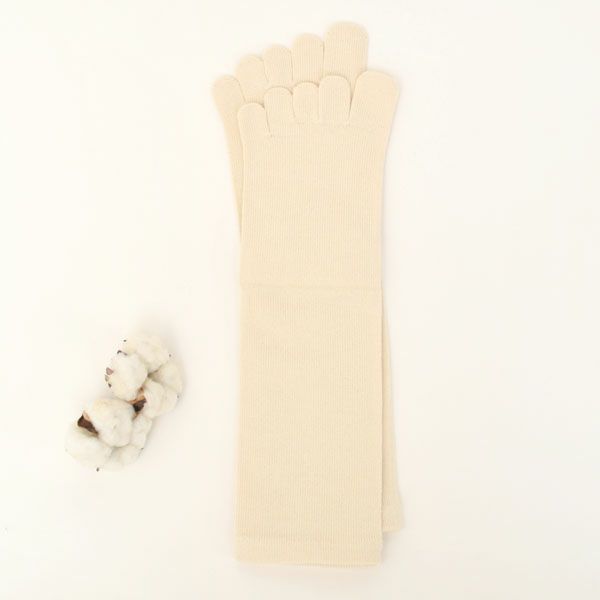 オーガニックコットン 5本指ゴムなし厚手ソックス