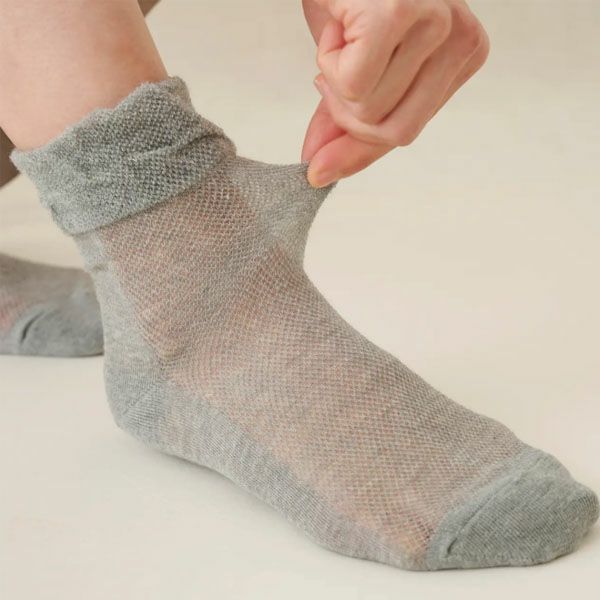 オーガニックコットン ゴムなしメッシュソックス