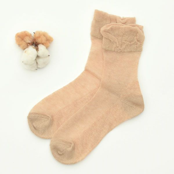 オーガニックコットン ゴムなしメッシュソックス