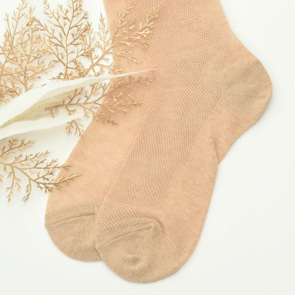 オーガニックコットン メッシュハイソックス