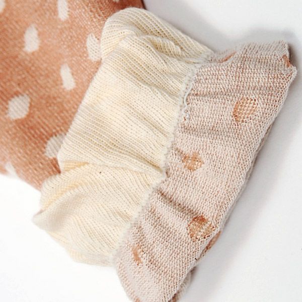 オーガニックコットン UVカット 指なし短手袋 水玉