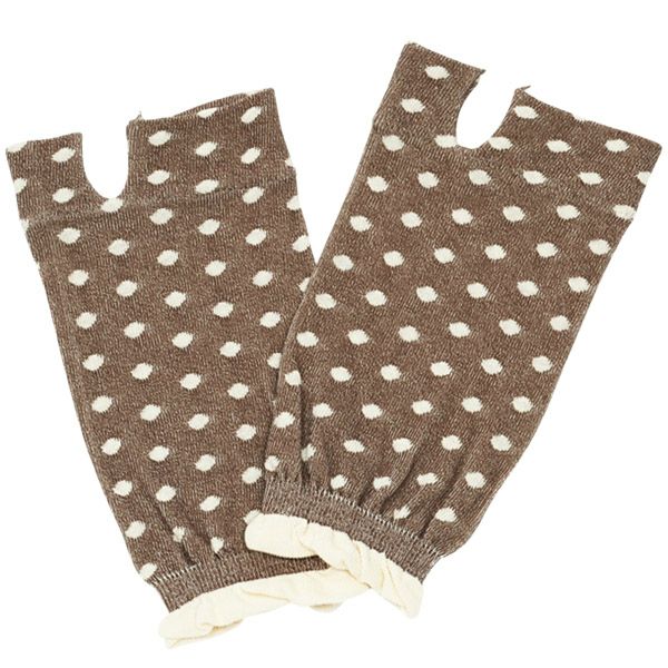 オーガニックコットン UVカット 指なし短手袋 水玉