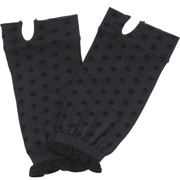 オーガニックコットン UVカット 指なし短手袋 水玉