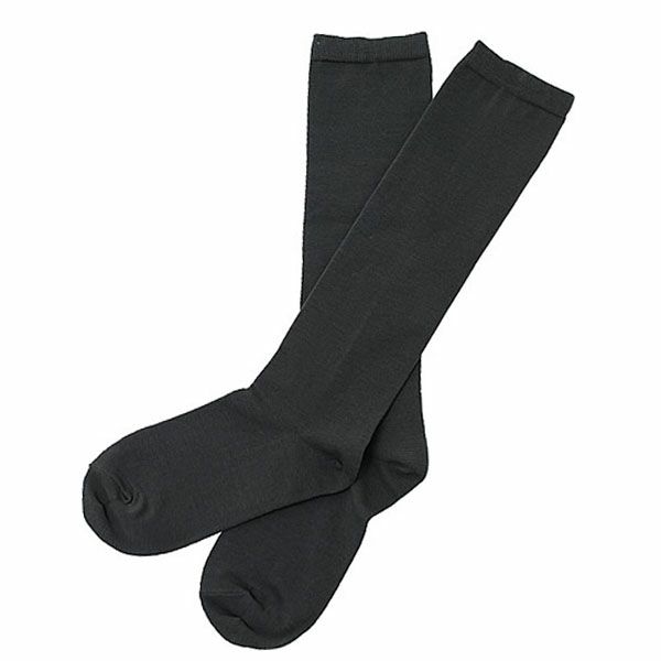 オーガニックコットン 五倍子 プレーンハイソックス ナチュラルブラック 22.5-24.5