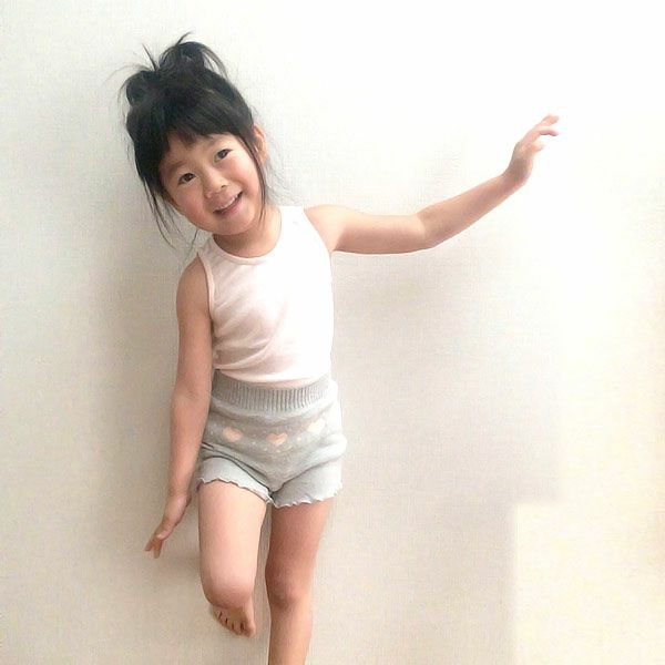 オーガニックコットン キッズハート柄ブルマ