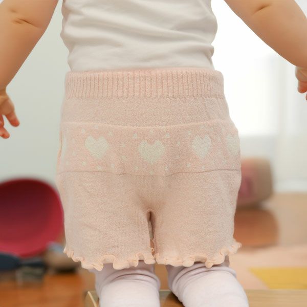 オーガニックコットン キッズハート柄ブルマ