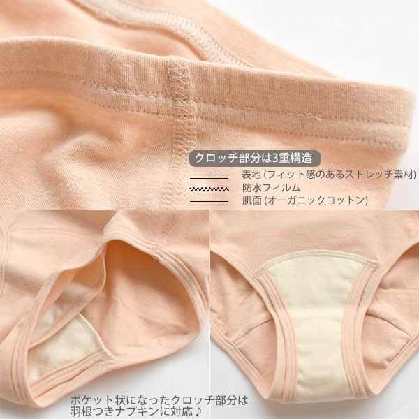 オーガニックコットン ベア天竺サニタリーショーツ