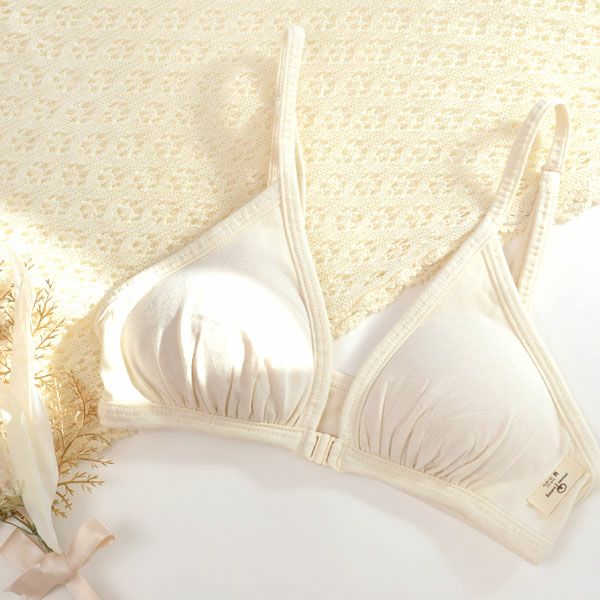 オーガニックコットン ベア天フロントホックブラ