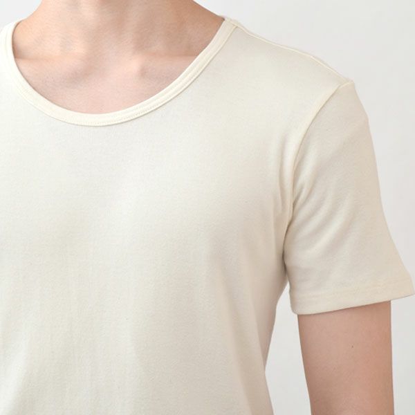 オーガニックコットン メンズフライスインナー丸首Ｔシャツ