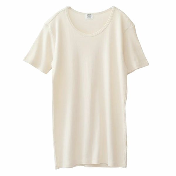 オーガニックコットン メンズフライスインナー丸首Ｔシャツ