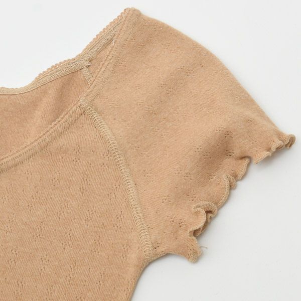 オーガニックコットン フレンチスリーブTシャツ（パターンメッシュ）