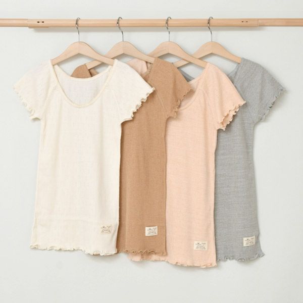 オーガニックコットン フレンチスリーブTシャツ（パターンメッシュ）