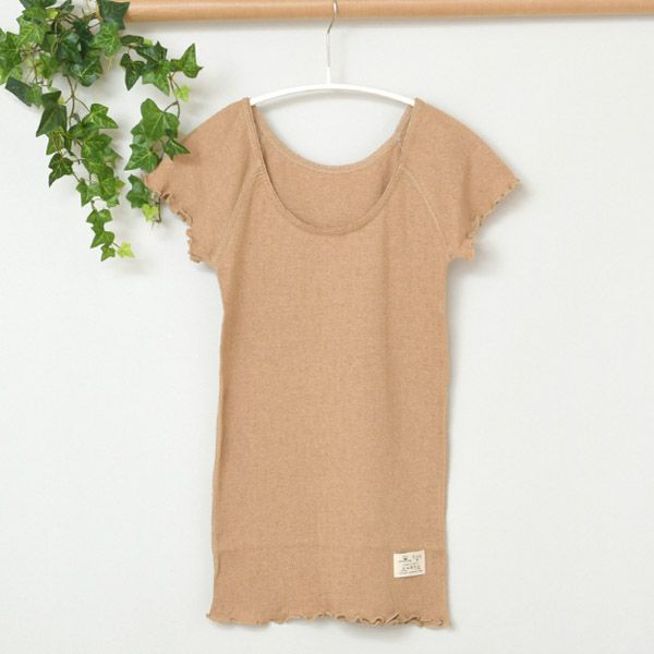 オーガニックコットン フレンチスリーブTシャツ（パターンメッシュ）