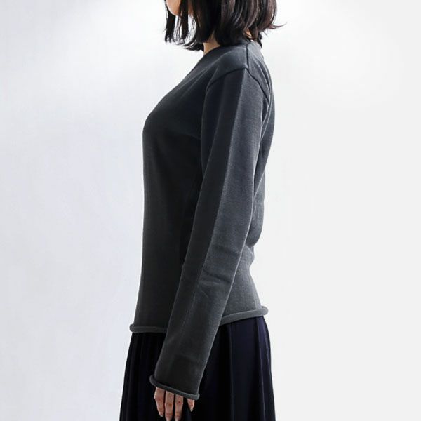 オーガニックコットン 五倍子染めVネックセーター