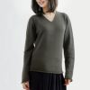 オーガニックコットン 五倍子染めVネックセーター