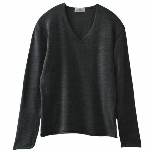 オーガニックコットン 五倍子染めVネックセーター