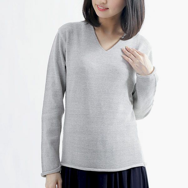オーガニックコットン Vネックセーター