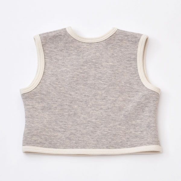 オーガニックコットン ヤク＆パイルベスト グレー 50-70