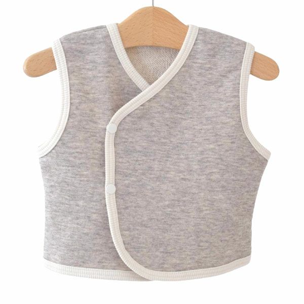オーガニックコットン ヤク＆パイルベスト グレー 50-70